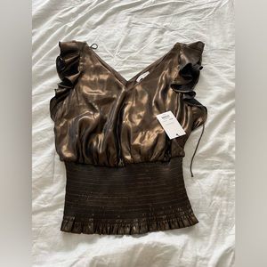 NWT nine west size small metallic top